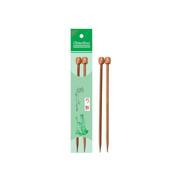 ChiaoGoo 13in (33cm) Bamboo Straight Knitting Needles | Single Points | Moso Bamboo