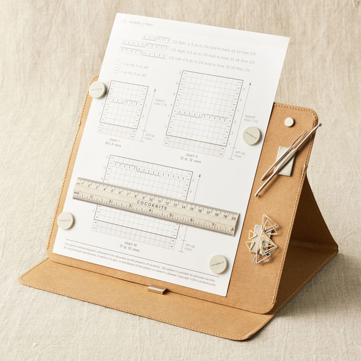 Cocoknits kraft Makers Board in use showing ruler 