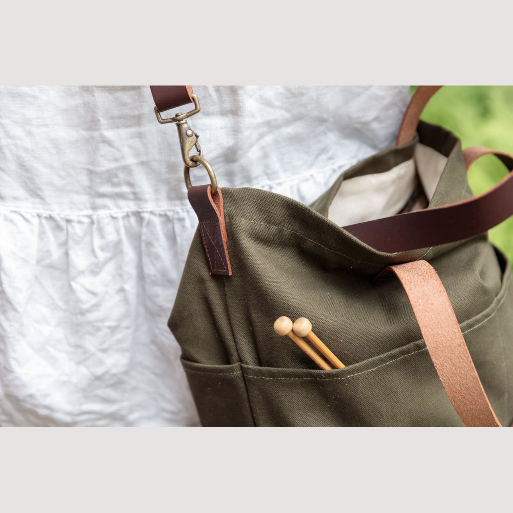 Waxed Canvas Crossbody Tote