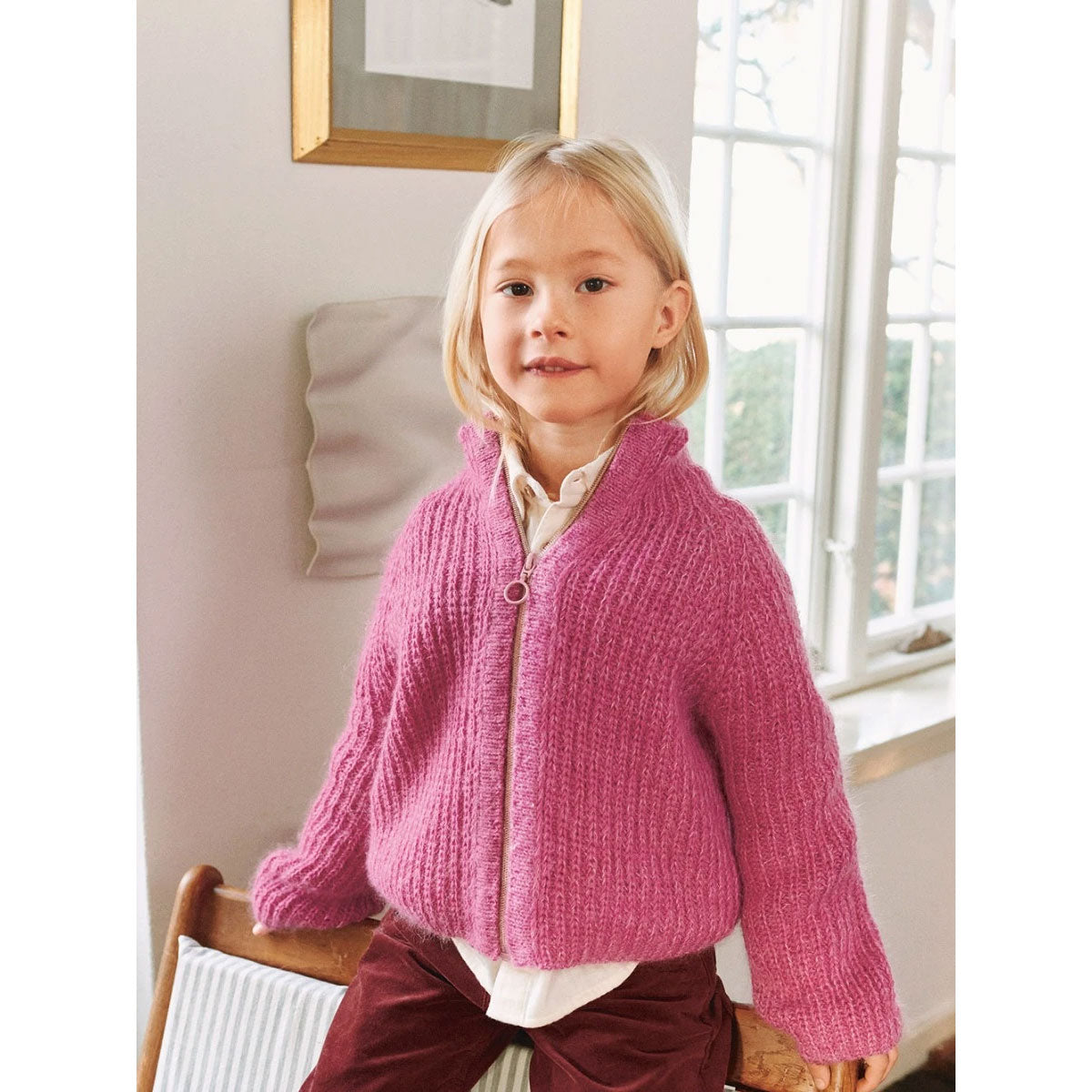 Tia Zipper Jacket Junior 2601-03 | Printed Knitting Pattern