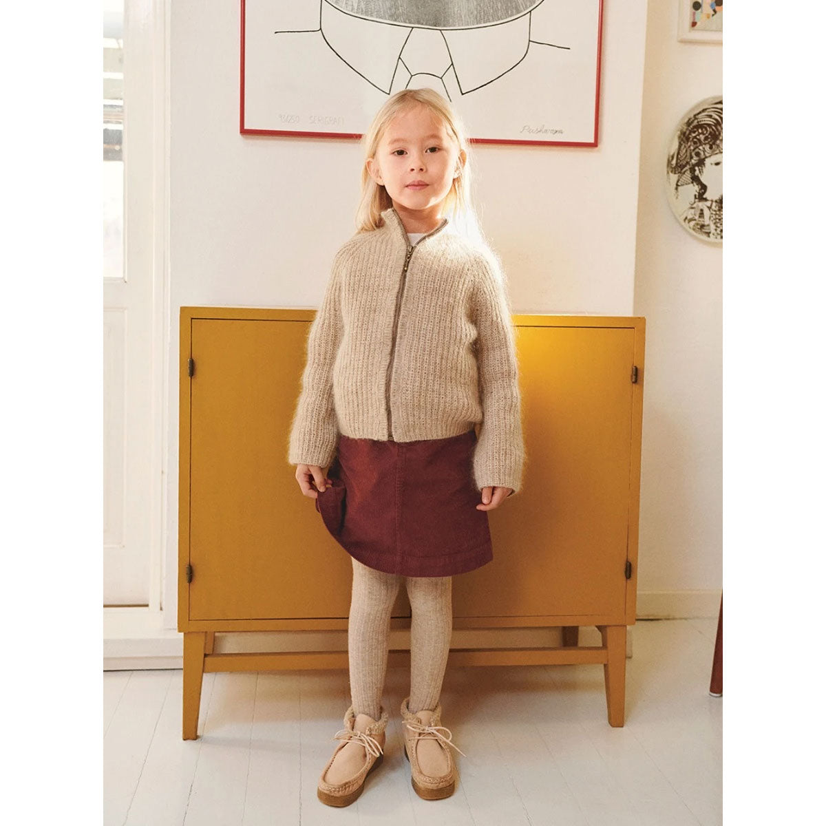 Tia Zipper Jacket Junior 2601-03 | Printed Knitting Pattern
