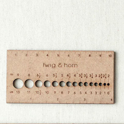 Twig & Horn MDF small ruler gauge on plain background