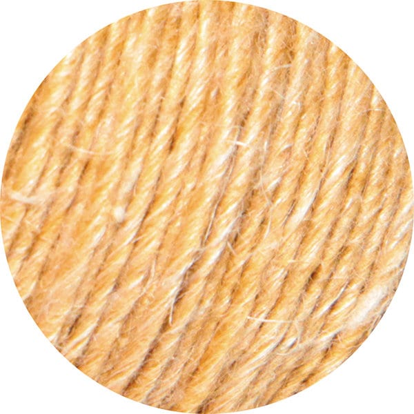 Close-up of WoCa 81 yellow yarn with a white background